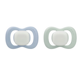 B.Box Glow Pacifier Twin Pack Natural Latex Teat 0-6 Months - Assorted
